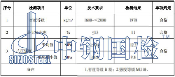 混凝土磚檢測(cè)項(xiàng)目結(jié)果